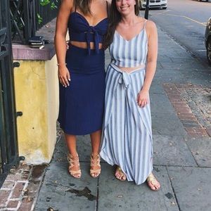 Navy king skirt bandue top set